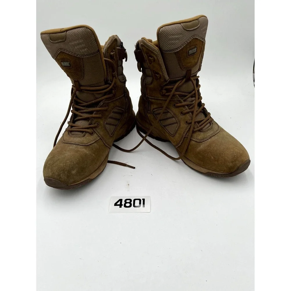 Magnum Response 8.0 7201 Mens 12D Boots Brown Leather Mid-Calf Work Safety Boots